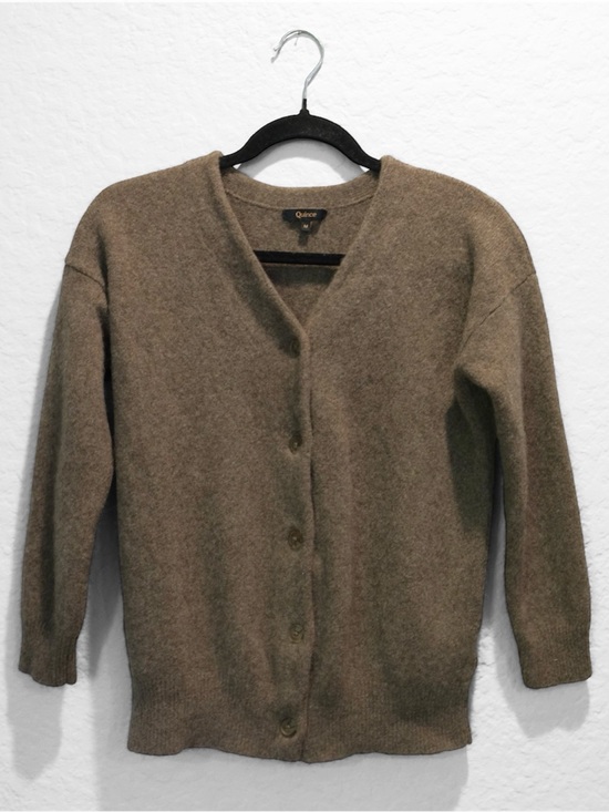 Quince Sweaters - Quince 100% Yak Cardigan Size XS *see meas Brown V-Neck Minimalist Quiet Luxury